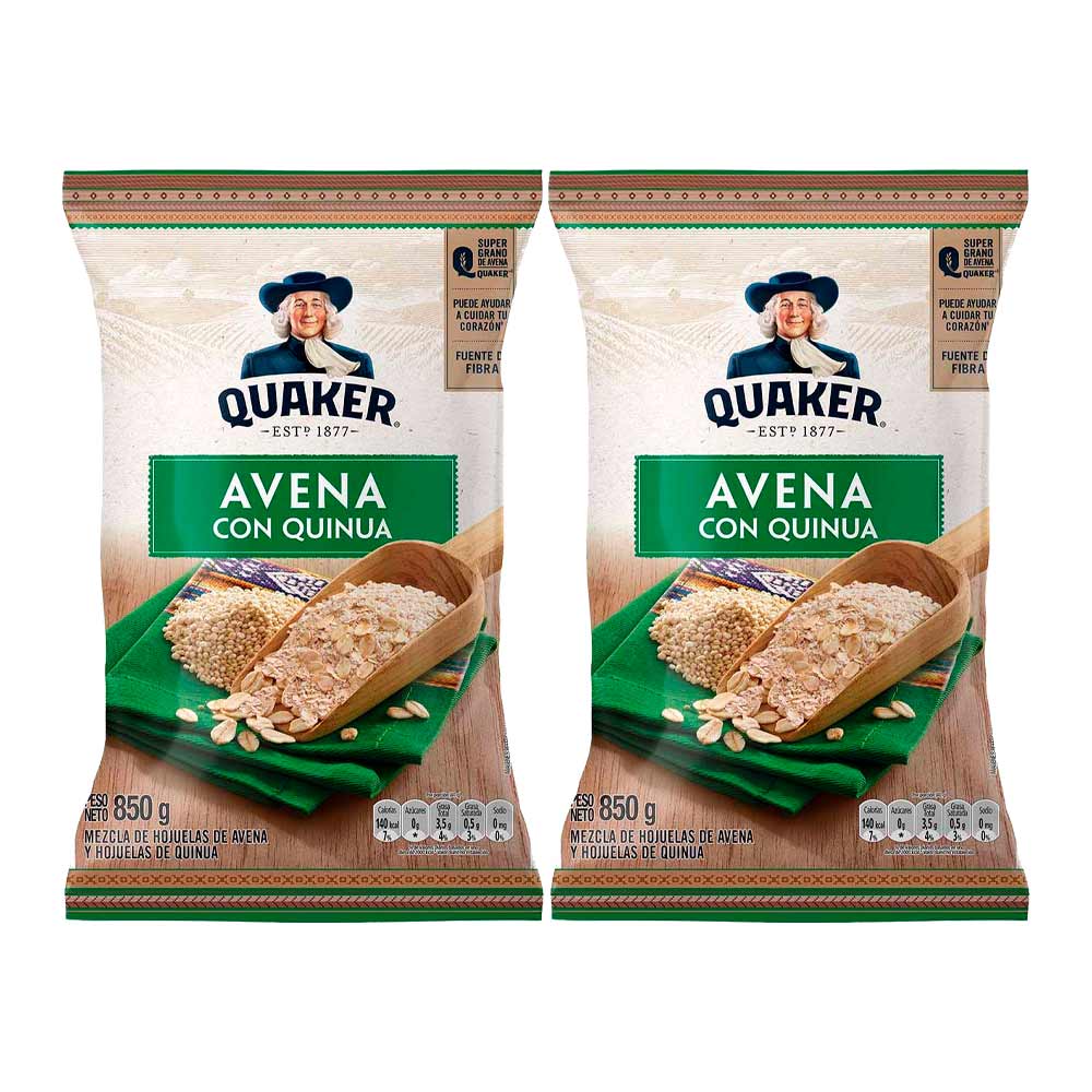 Pack Avena con Quinua QUAKER Bolsa 850g x 2un