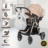 Coche Cuna de Lujo «PRAILINE» con Mochila Pañalero Beige
