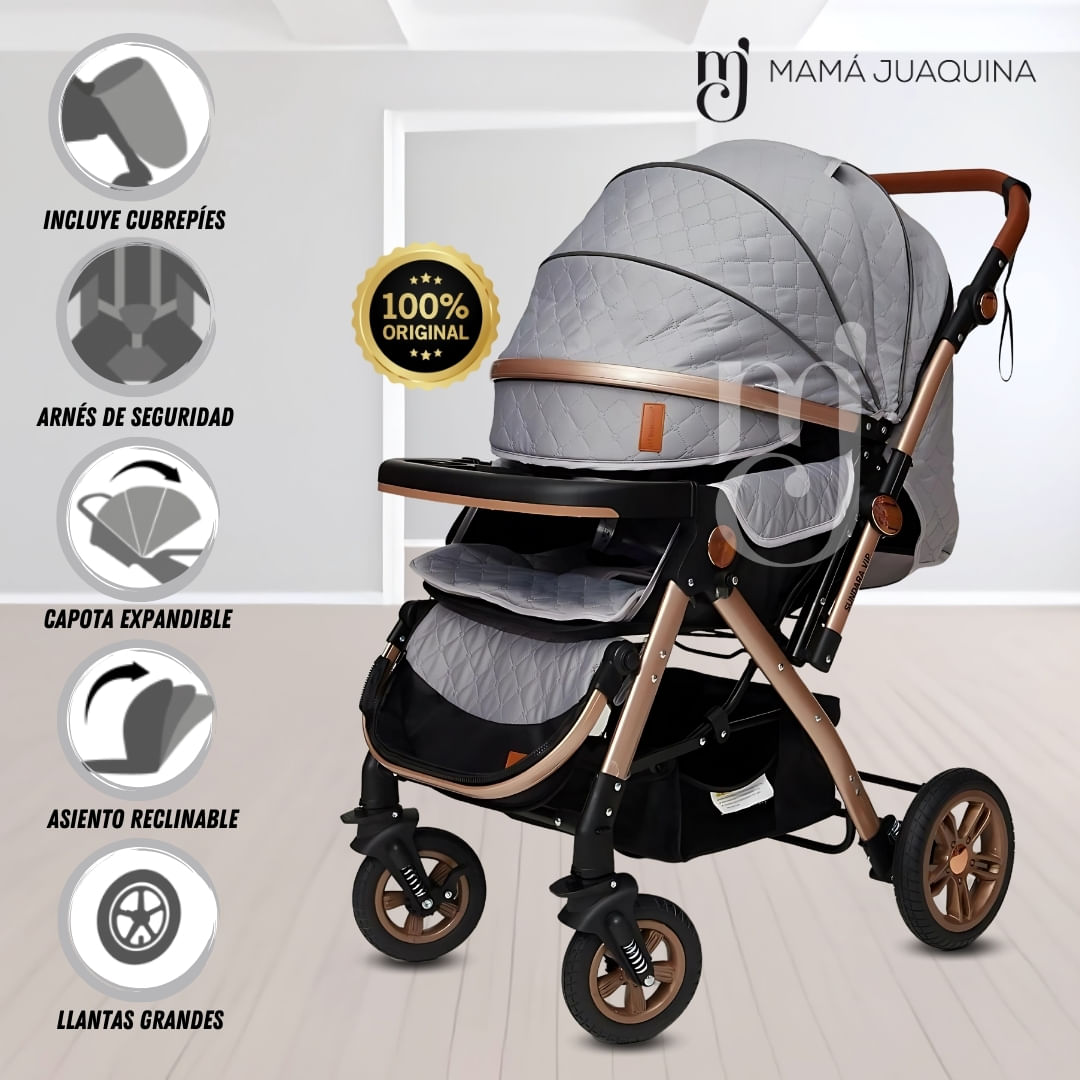 Coche Cuna De Lujo «SUNDAY DREAMS» Gris