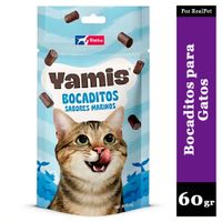 Snacks Yamis para Gato Bocaditos Sabor Marino 60 gr