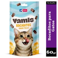Snacks Yamis para Gato Bocaditos Sabor Pollo 60 gr