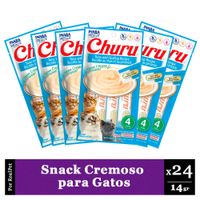 Snack Cremoso para Gato Churu Sabor Atún y Ostras 24 x 14gr
