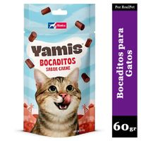 Snacks Yamis para Gato Bocaditos Sabor Carne 60 gr