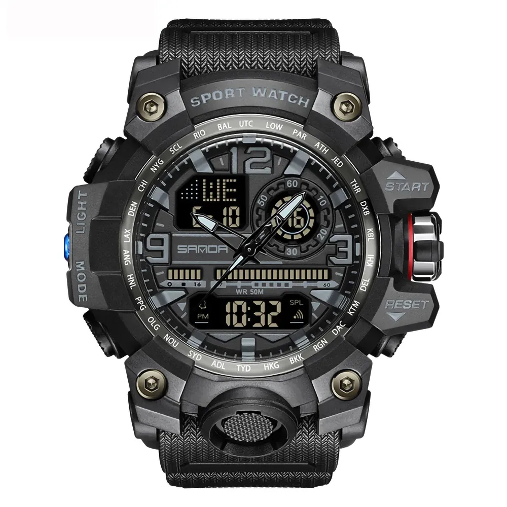 Reloj Deportivo SANDA 3133 Resina Análogo-Digital