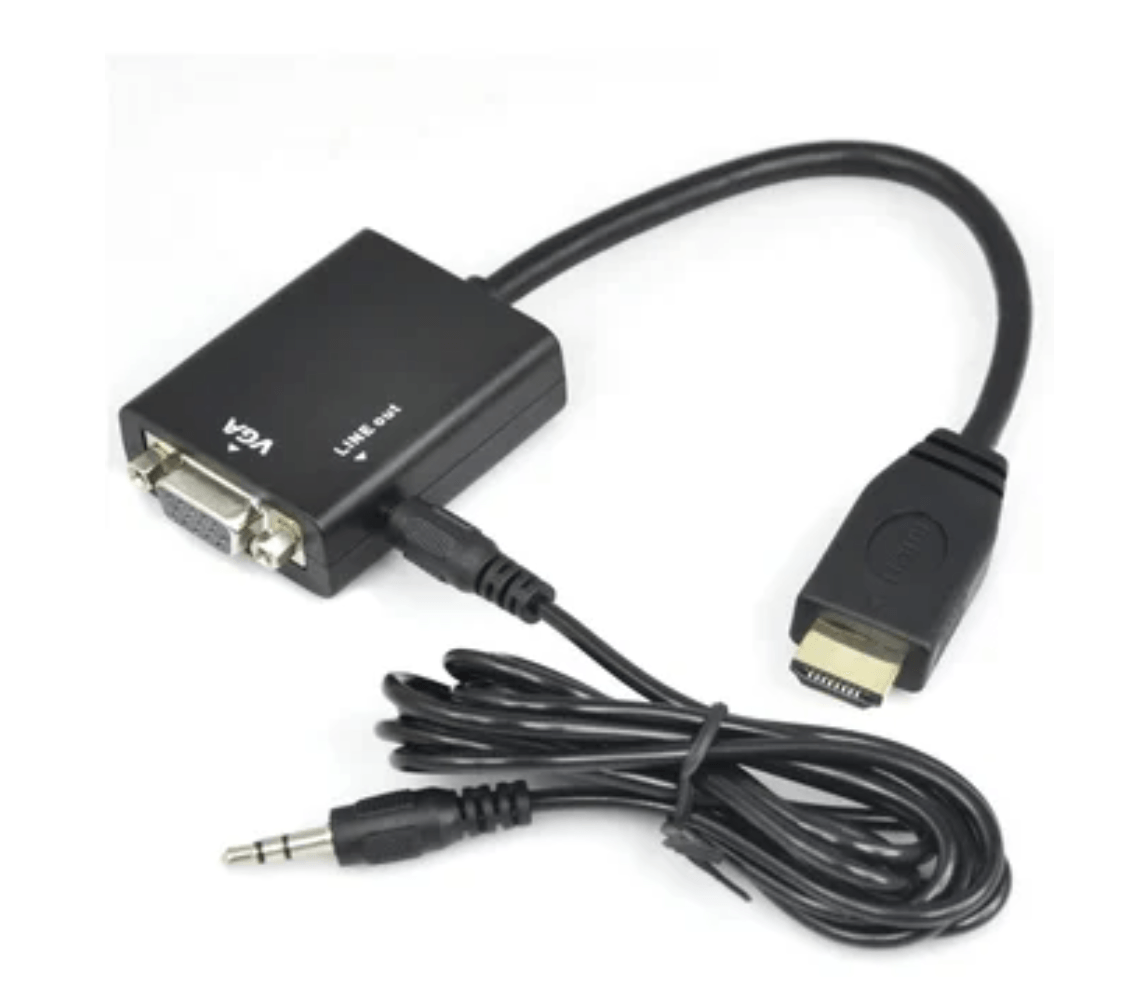 Adaptador Convertidor De Hdmi A Vga Hdmi Macho Vga + Audio - Negro