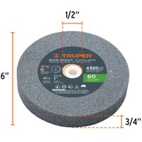 Esmeril amoladora de banco profesional 6"", 1/2 HP, 220 V, Truper