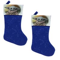 Packx2 Bota Navideña Star Wars Grogu Yoda - Azul