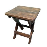 Banquito Plegable Playero De Madera En Marron