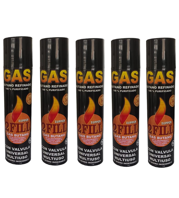 5 Gas Butano Ultra Refinado Recarga Todo Tipo Encendedores