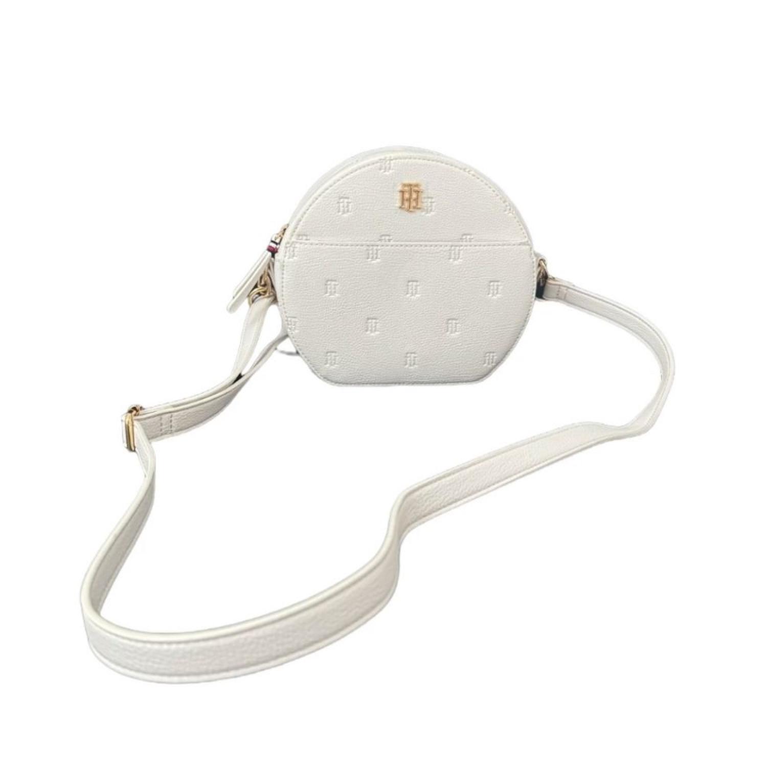 Cartera CrossBody Tommy Hilfiger Round Box Embrossed - Blanco