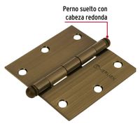 Bisagra cuadrada 3-1/2"" acero latonado, Hermex, Pack 10 piezas