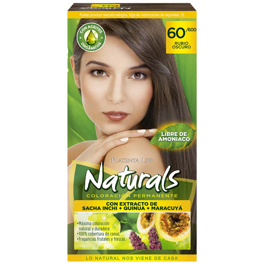 Kit Tinte para Cabello PLACENTA LIFE Naturals Rubio Oscuro 60/600