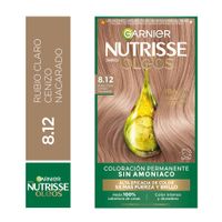 Tinte Capilar Garnier NUTRISSE Oleos 8.12 Rubio Claro Cenizo Nacarado Caja 1un