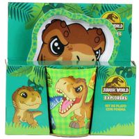 Set Plato con Vaso Jurassic K SCOOL
