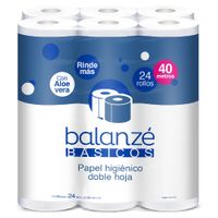 Papel Higiénico BALANZÉ BASICOS Azul 40M Paquete 24un