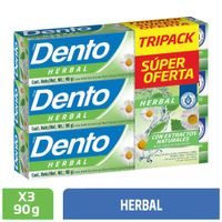 Crema Dental DENTO Herbal 90g x 3un