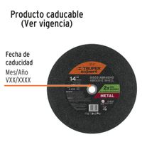 Disco de corte metálico 14"" x 3 mm , truper Expert