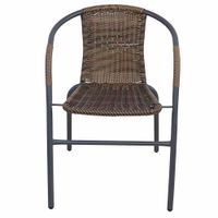 Silla VIVA HOME Acero/Ratán Marrón