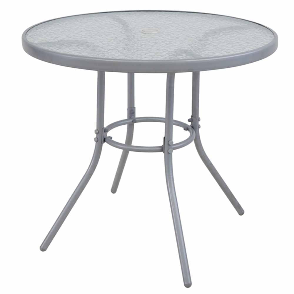 Mesa VIVA HOME Acero/Vidrio Charcoal 80cm
