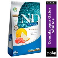 Comida para Gato Adulto Castrado N&D Ocean Salmon y Melon 7.5 kg