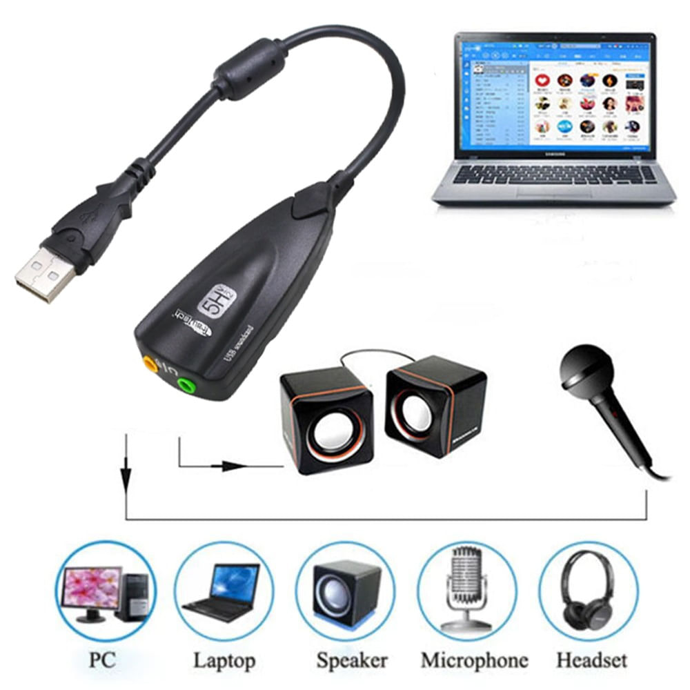 Tarjeta de Sonido Externa Usb 7.1 USB a Audio y Microfono Trautech