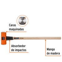 Comba  16 lb octagonal, mango de madera 36"", Truper