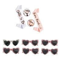 Pack para 6 accesorios despedida de soltera para la novia y el team bride bandas y lentes corazón