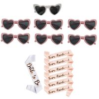 Pack para 7 accesorios despedida de soltera para la novia y el team bride bandas y lentes corazón