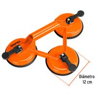 Ventosa 3 copas de succión, para porcelanato, mármol, vidrio, Truper