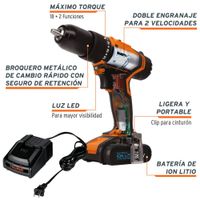 Combo Sierra ingleteadora telescópica 1800W 2 discos, taladro percutor