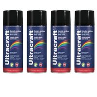 Pintura spray color NEGRO BRILLANTE, 4 UNIDADES ULTRACRAF TRUPER