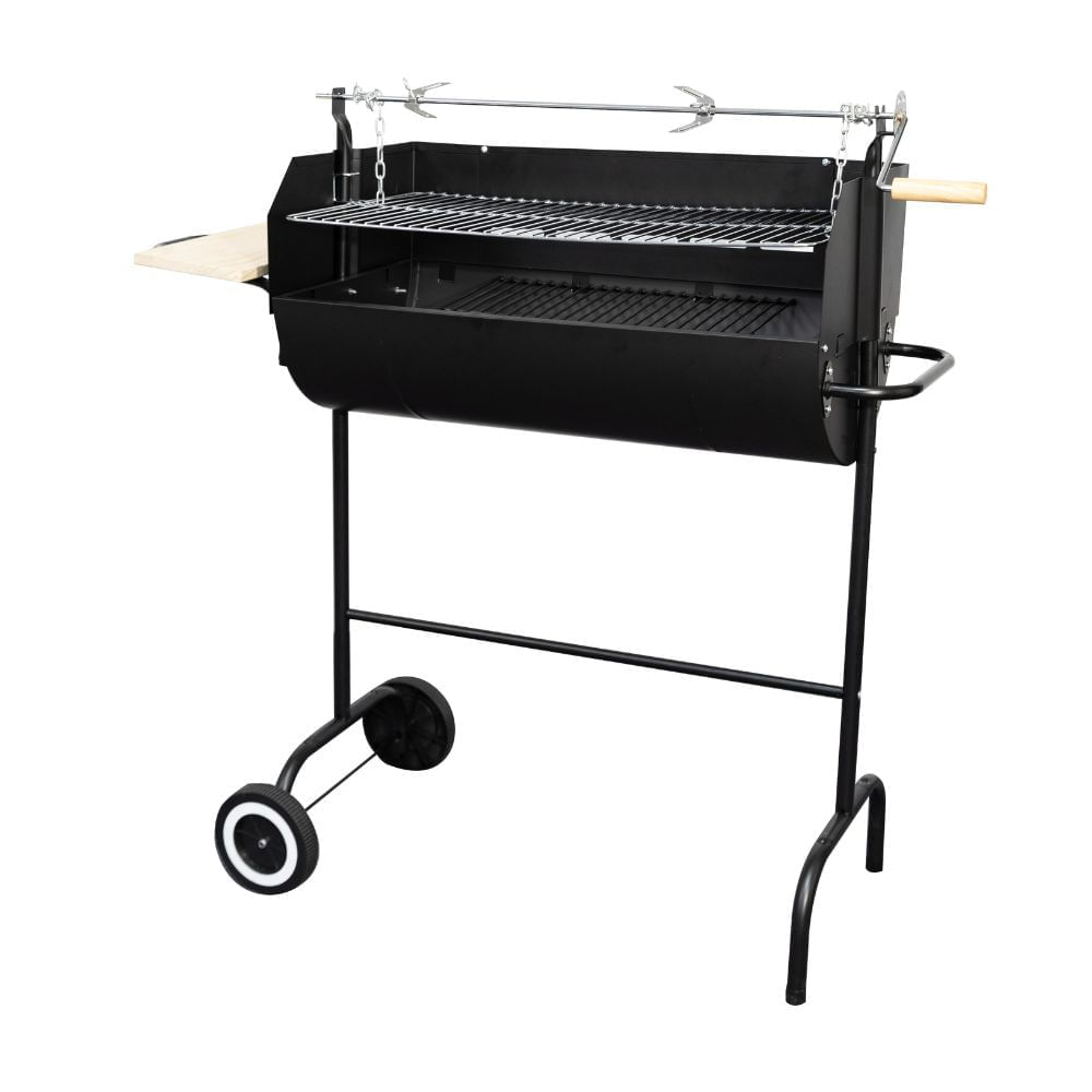 Parrilla a carbón con manivela + rostizador Orange