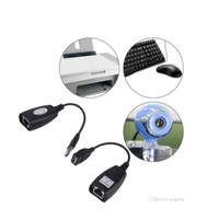 Extension Usb Por Cable Red Rj45 Utp Adaptador 50 Metros Cat- Negro