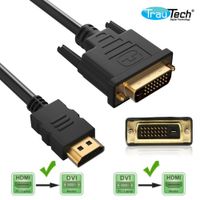 Cable Dvi 24+1 a Hdmi PVC 1.8 Metros TRAUTECH 24+1 Pines BIDIRECCIONAL
