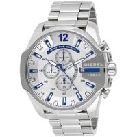 Reloj Diesel Mega Chief DZ4477 Fecha Cronometro Acero Inoxidable Plateado Azul