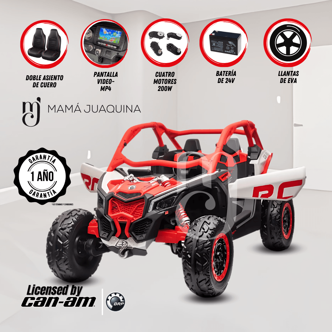 Carro a Batería 4x4 «CAN-AM VELOUIX» Licenciado - Rojo