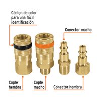 Manguera de aire 5m + 2 conectores rápidos + 2 coples Truper
