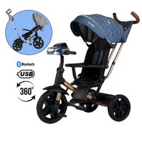Triciclo NOVA Giratorio 360° USB Bluetooth Tela UV Azul