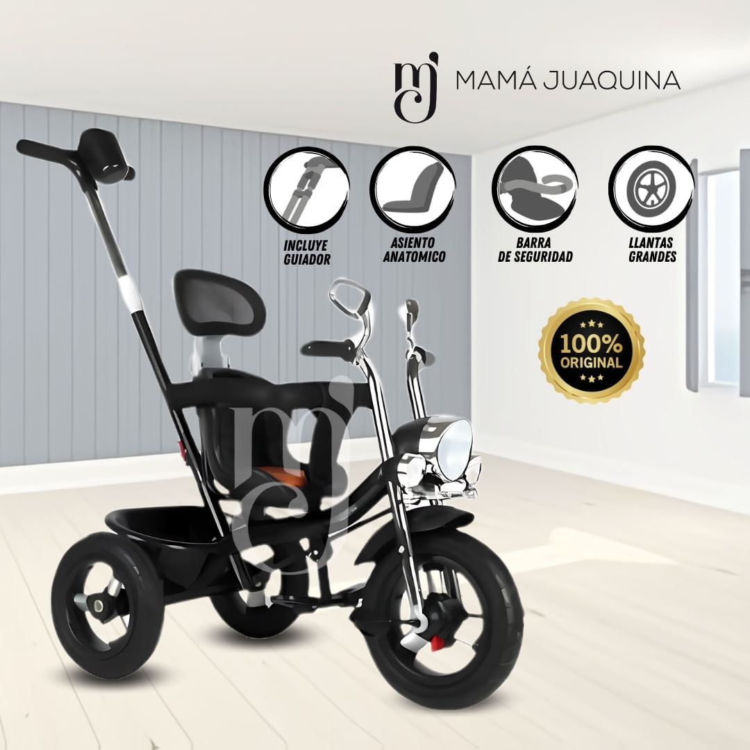 Triciclo Guiador para Niños «SPARRAW» Negro
