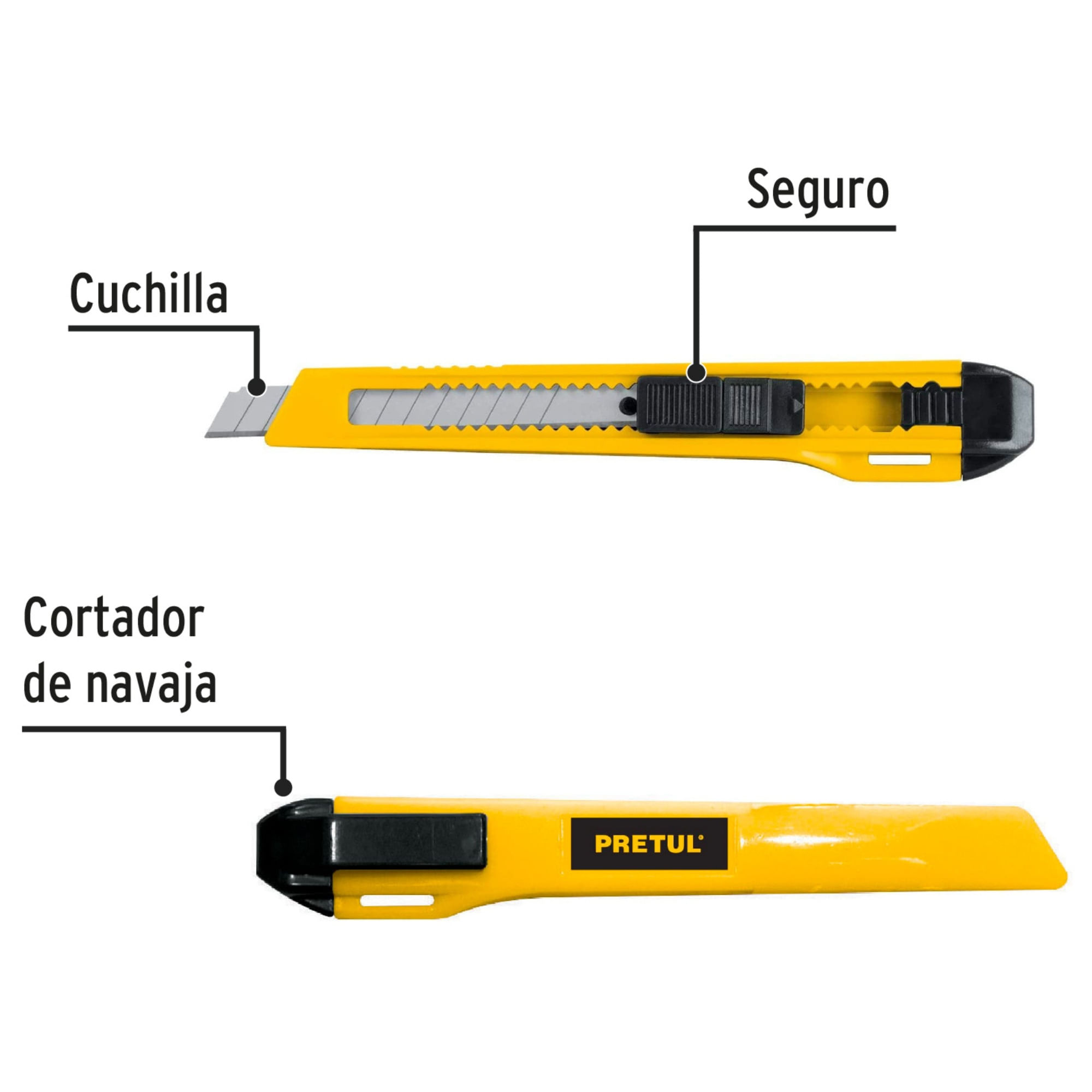Cutter delgado de precision 9 mm, Pretul Truper