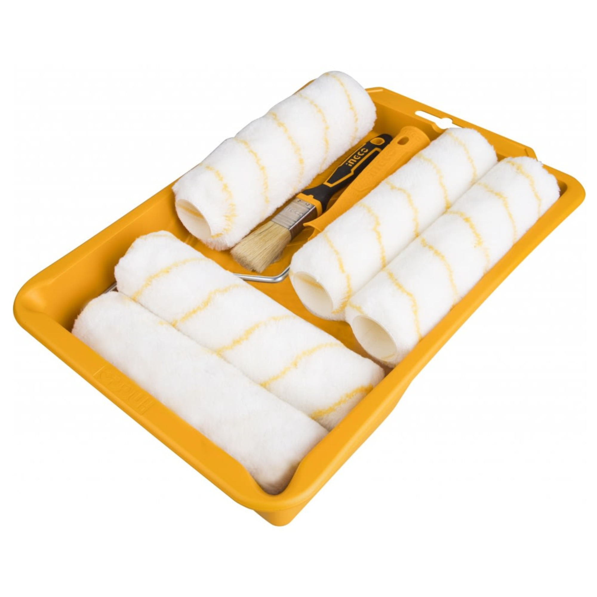 kit Rodillo para pintar 5 unidades, 1 Bandeja, 1 Brocha, FINO ACABADO