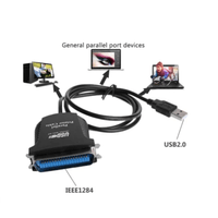 Cable De Impresora Usb 2.0 A 36 Pines Paralelo 1284 Ieee Ada Negro