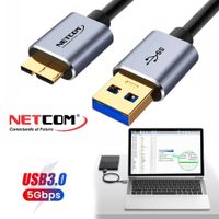 Cable USB 3.0 a Disco Duro Externo B NETCOM 1.8 mts USB 3.0 a Micro B