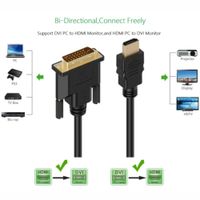 Cable Dvi 24+1 a Hdmi PVC 3 Metros TRAUTECH 24+1 Pines BIDIRECCIONAL