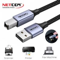 Cable USB 2.0 para impresora Netcom 1.8 Metros 480Mbs