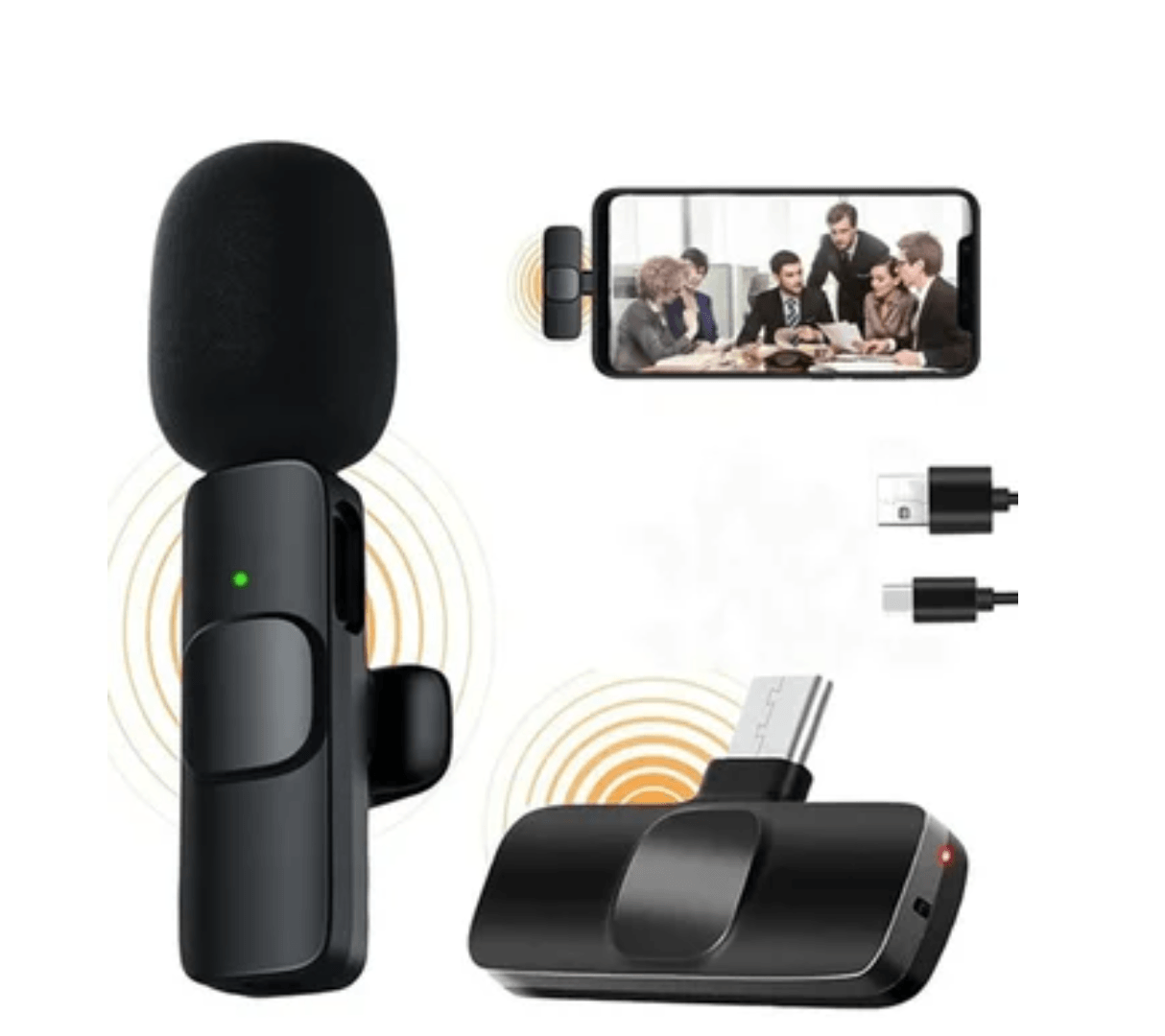 Mini Micrófono Solapa inalámbrico recargable tipo c android portatil