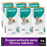 Pack x6 Desparasitante para Perro Endal Plus x 4 Tabletas