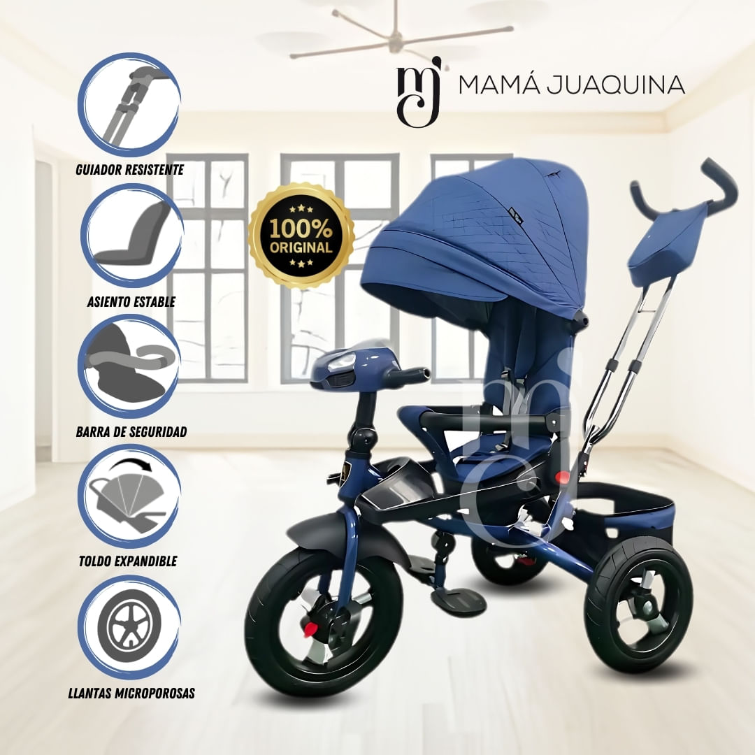 Triciclo Guiador para Niños «EFABEL» Azul