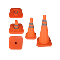 Conos de Seguridad de 45cm Plegable doble cinta reflectiva para Auto