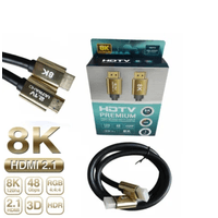 Cable Hdmi 2.1V 8k Ultra Hd 3d 1 Metros 4320p Premium 48Gbps HDR- PVC